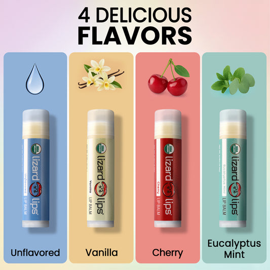 Organic Lip Balms (USDA Certified) - 4 Packs