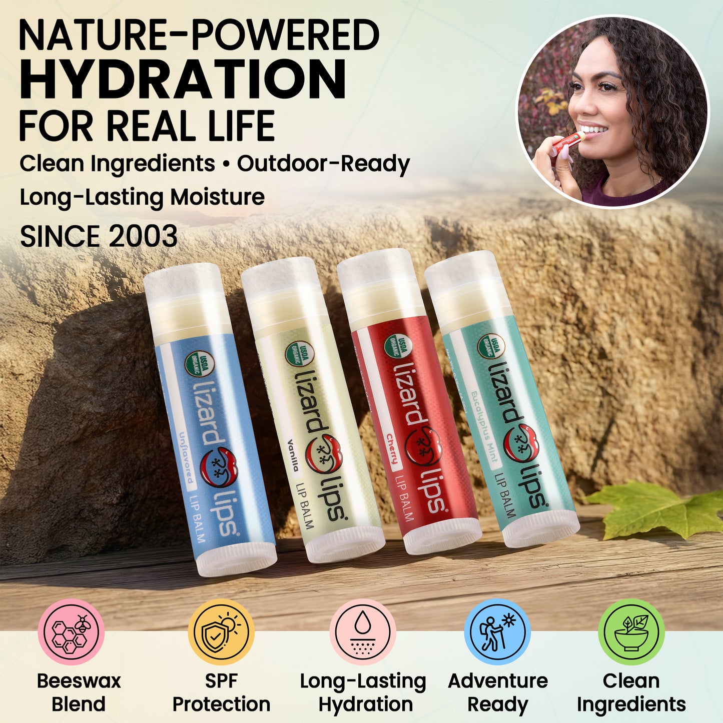 Organic Lip Balms (USDA Certified) - 4 Packs