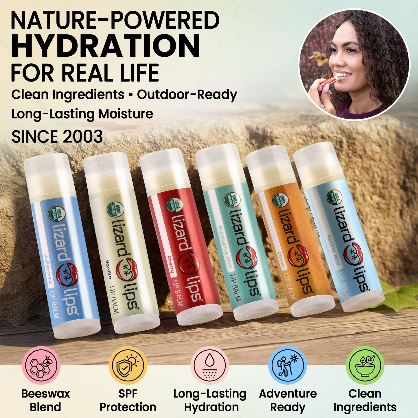 Organic Lip Balms (USDA Certified) - 4 Packs