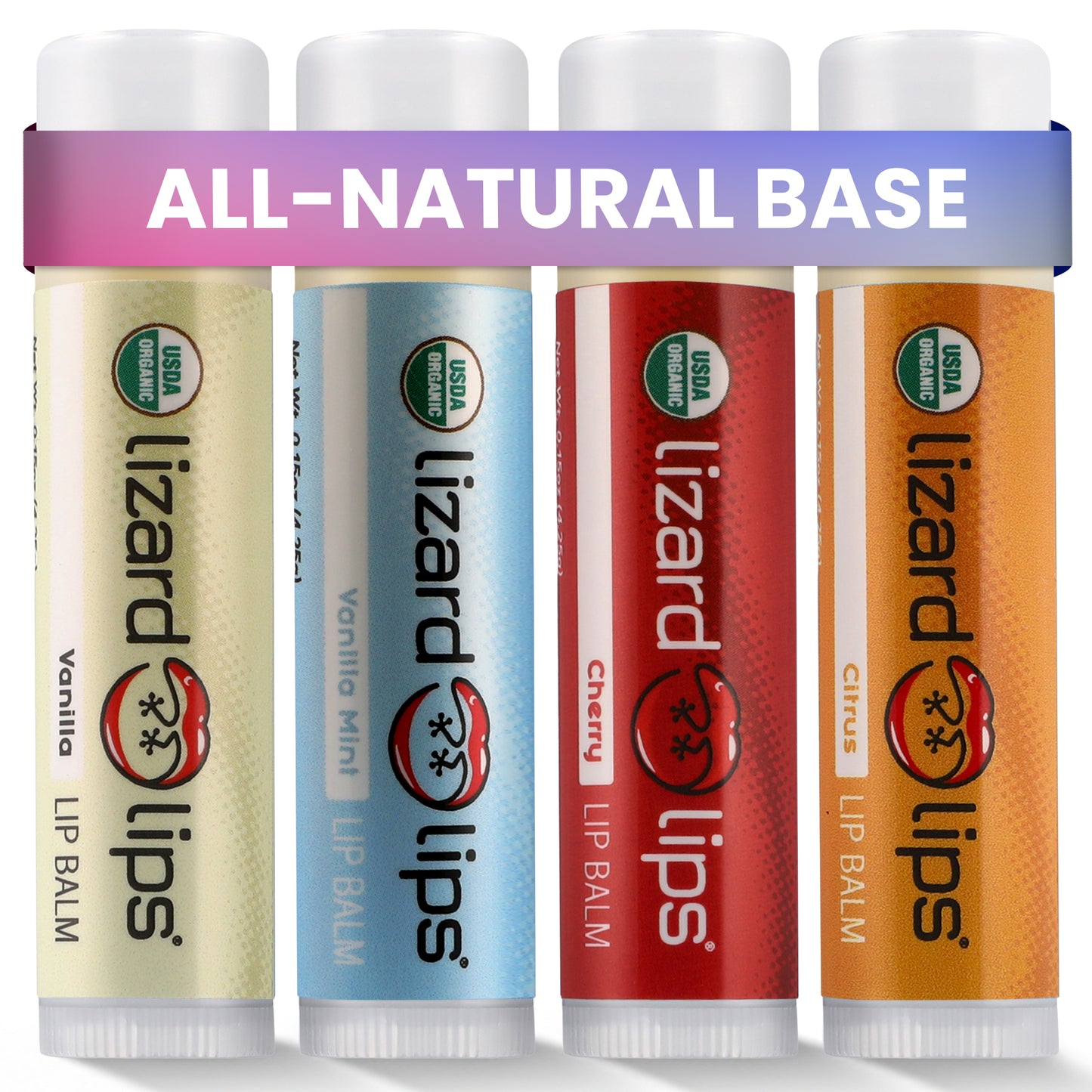 Organic Lip Balms (USDA Certified) - 4 Packs