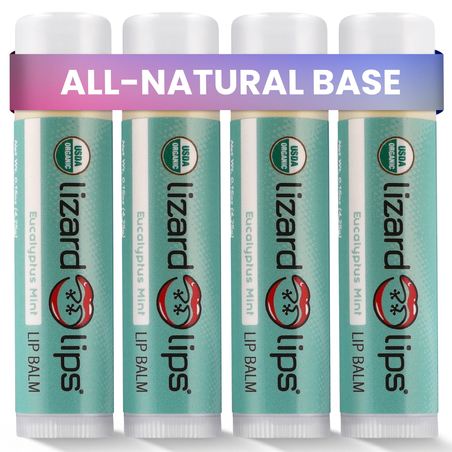 Organic Lip Balms (USDA Certified) - 4 Packs