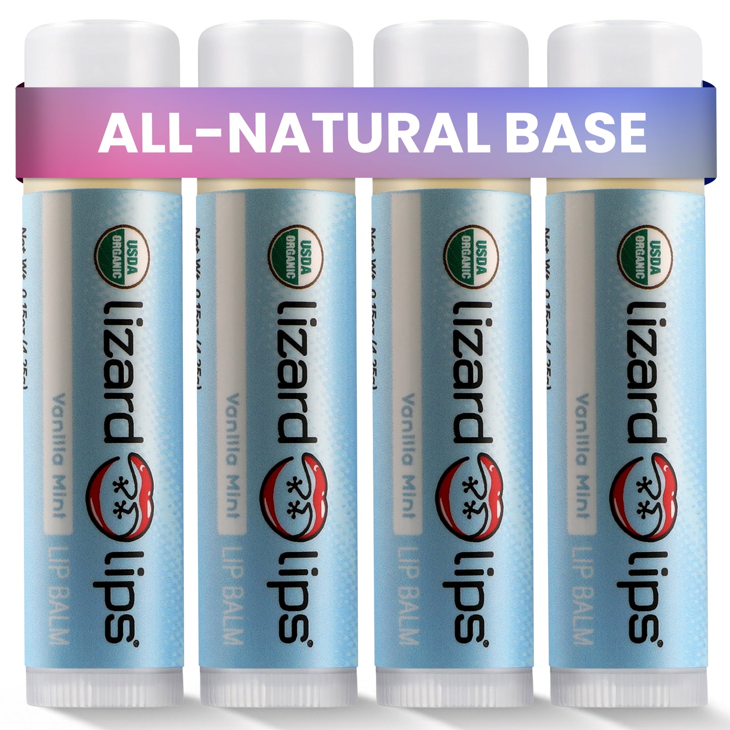 Organic Lip Balms (USDA Certified) - 4 Packs
